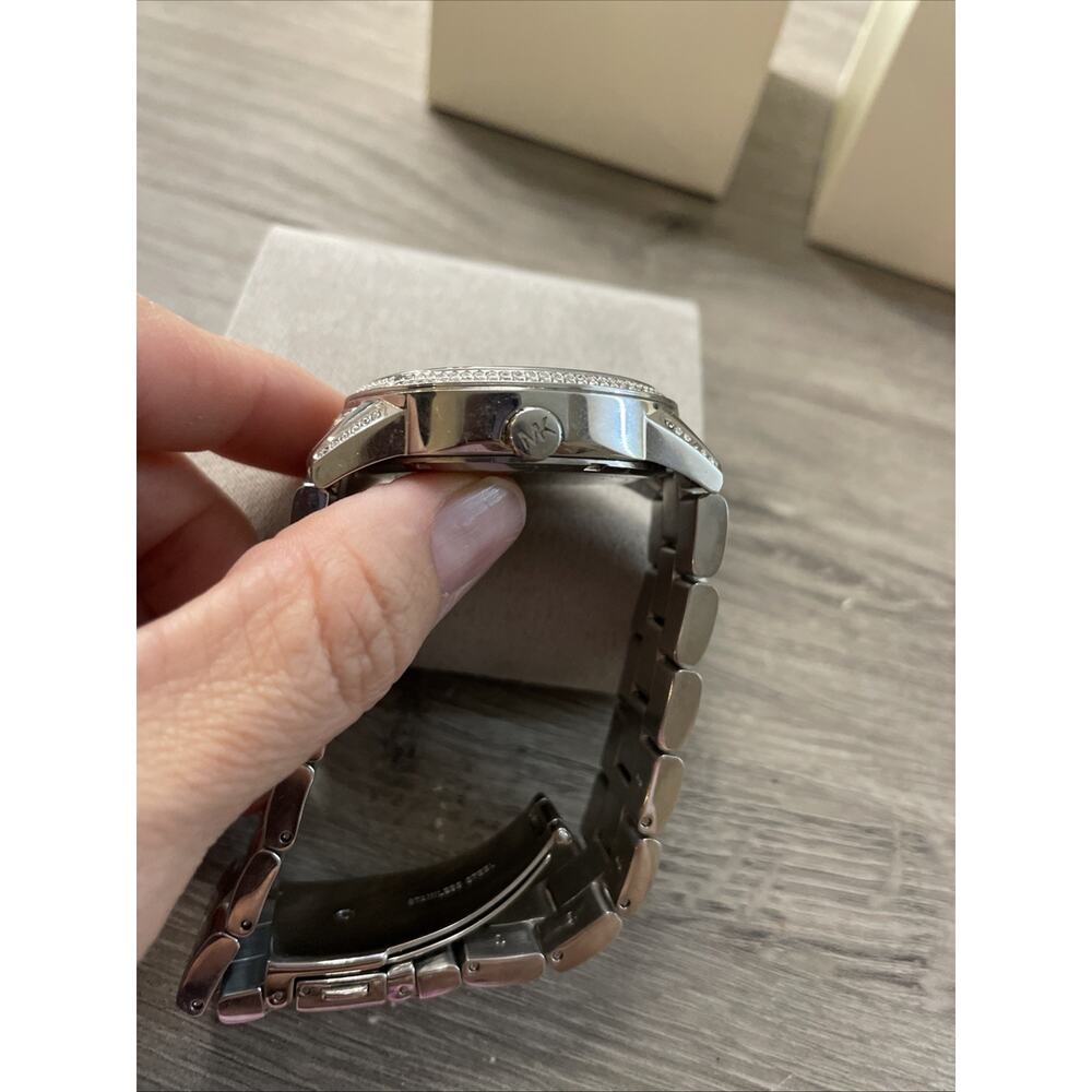 Michael Kors MK6788 Brynn Pavé Silver Chronograph Women's Watch - MSRP $495 - Picture 9 of 11